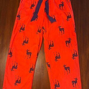 Aerie Women’s Pajama Pants – Red with Blue Deer – Size XS Long